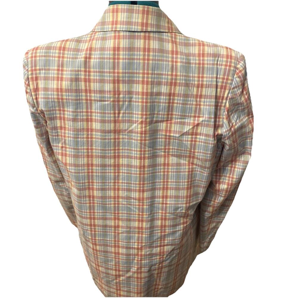 Vintage Hunt Club Womens Single Breasted One Button Cotton Plaid Blazer Size 12 - Picture 5 of 7